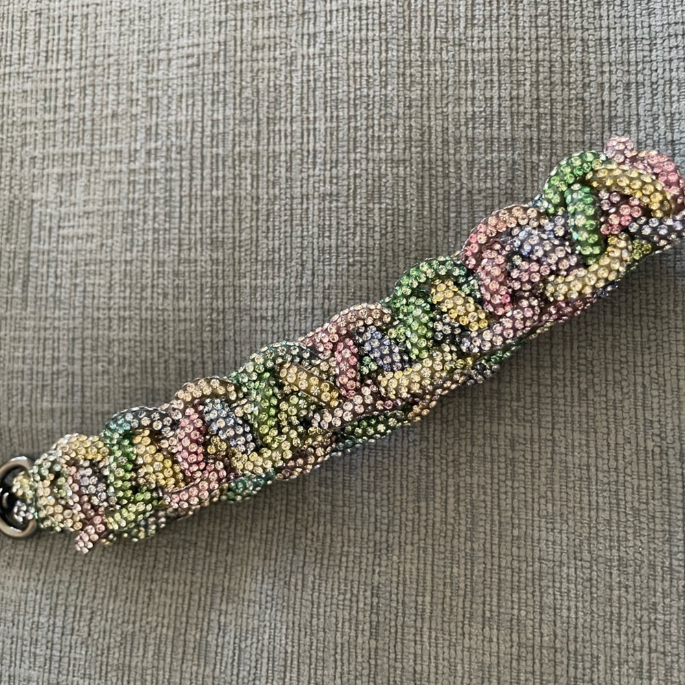 Handmade Rainbow Crystal Rhinestone Wristlet Keychain – Removable & Sparkly-New - Picture 2 of 8